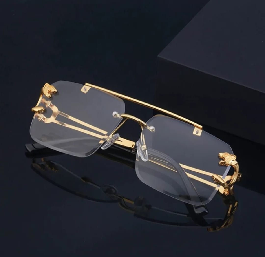 Luxury Rimless Geometric Sunglasses