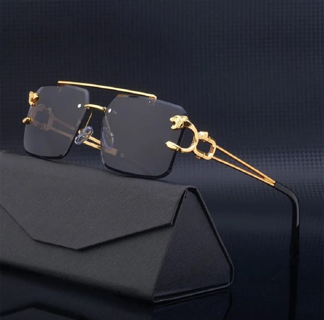 Luxury Rimless Geometric Sunglasses