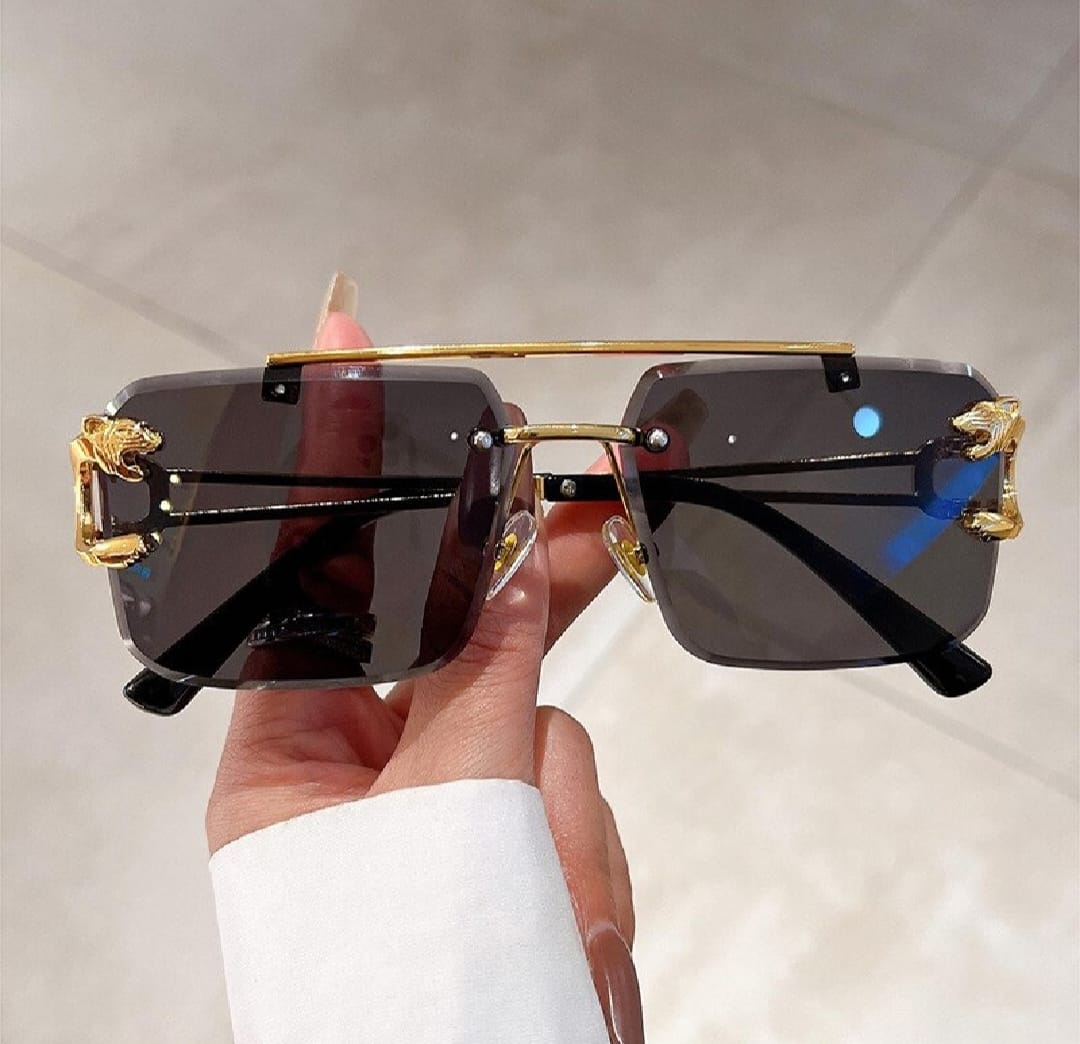 Luxury Rimless Geometric Sunglasses