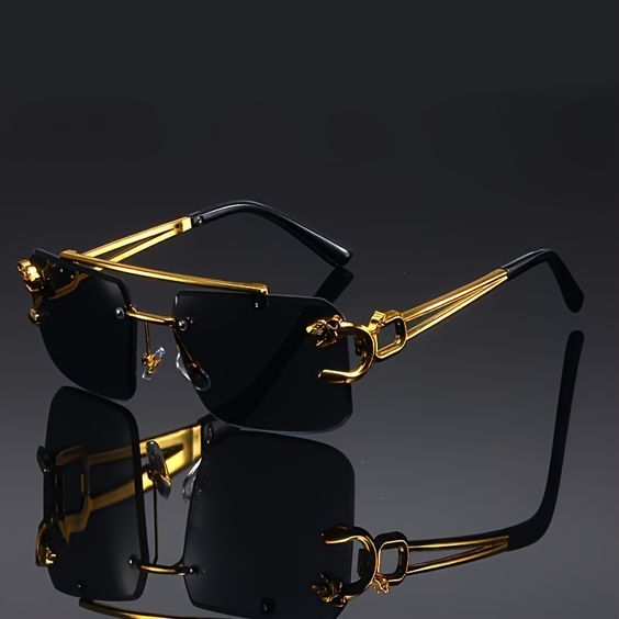 Luxury Rimless Geometric Sunglasses