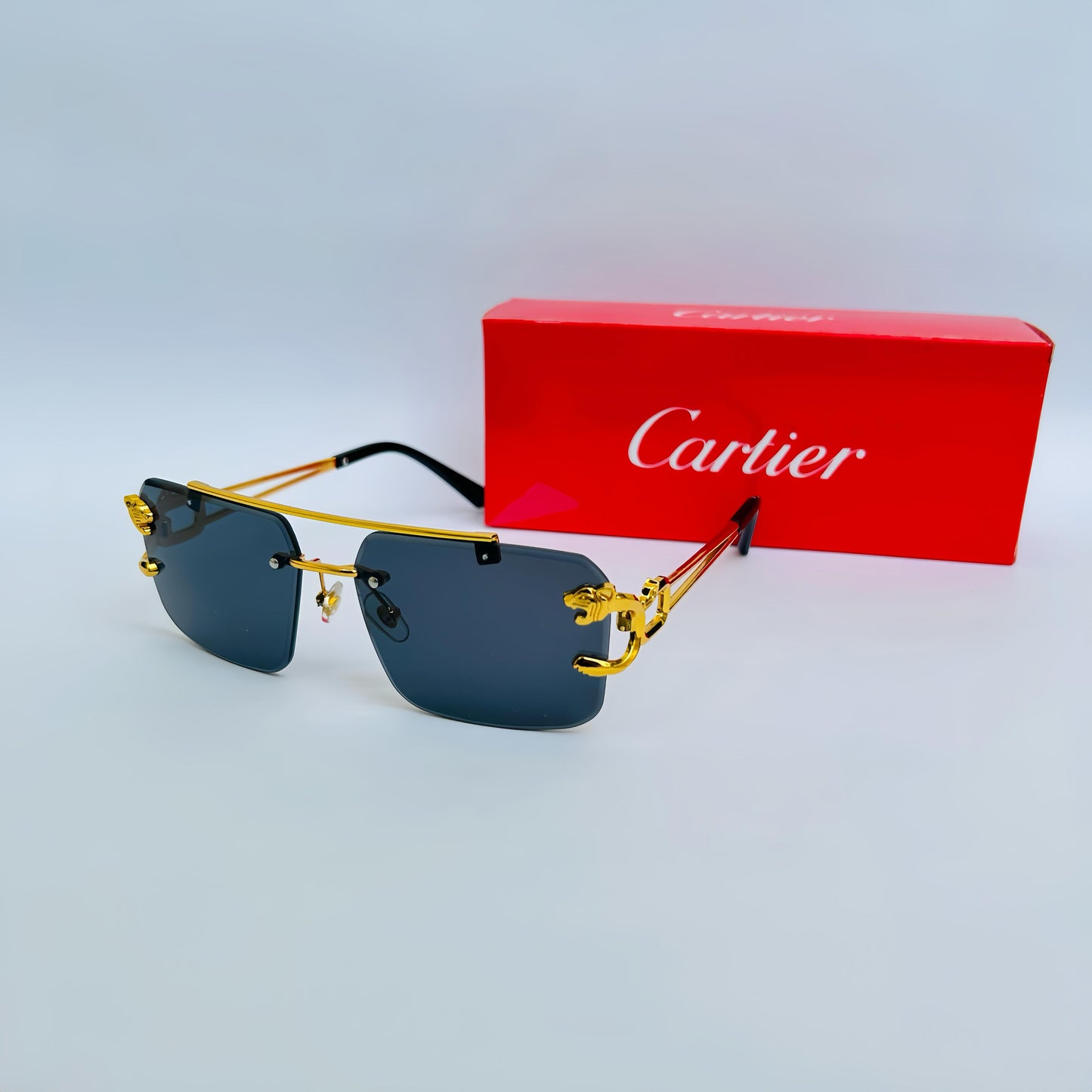 Cartier-Inspired Luxury Rimless Sunglasses