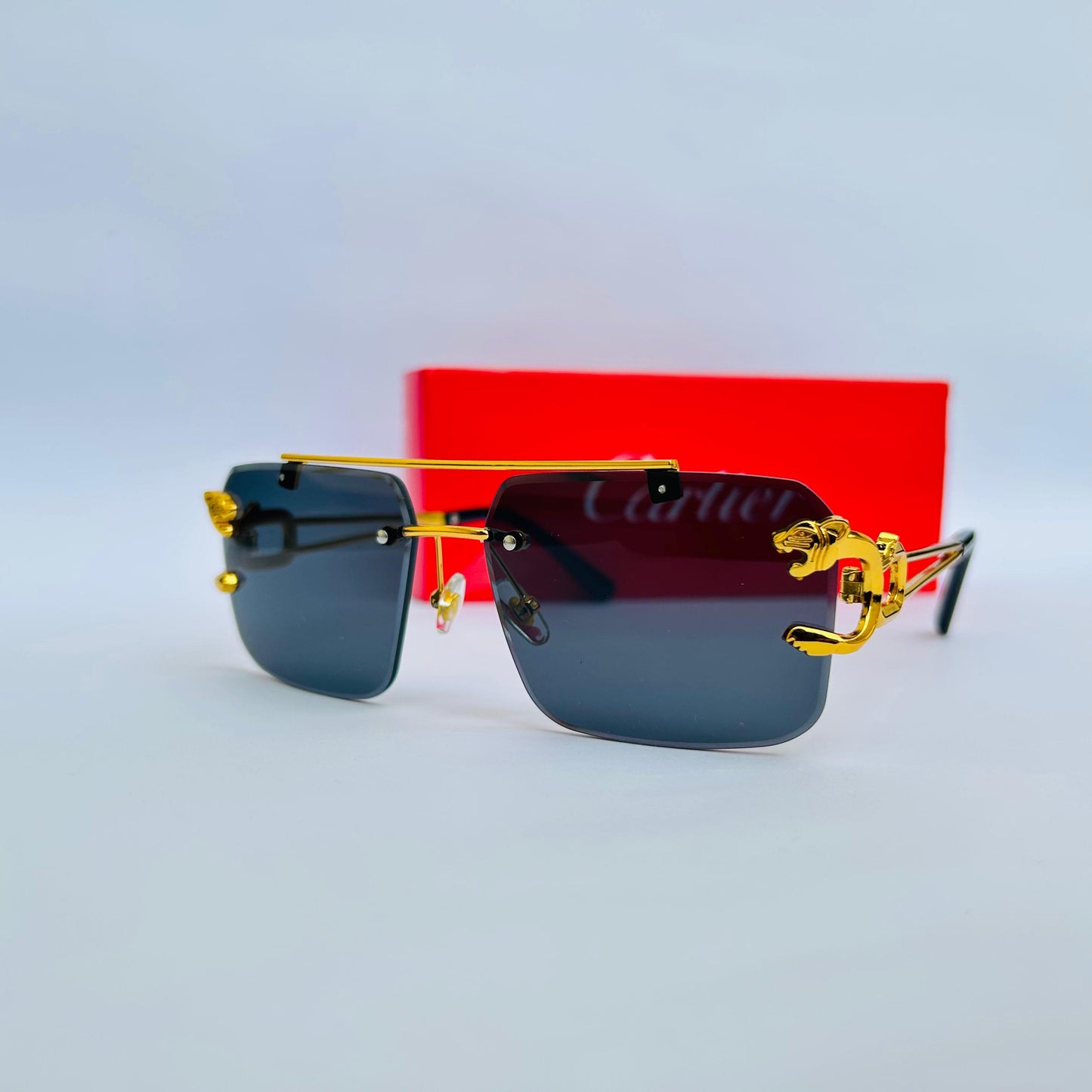 Cartier-Inspired Luxury Rimless Sunglasses