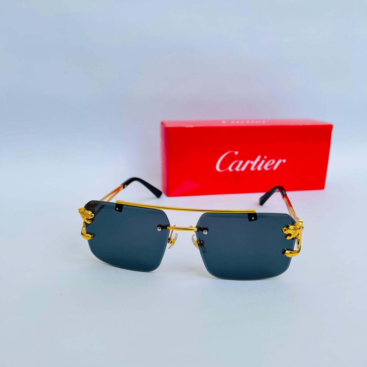 Cartier-Inspired Luxury Rimless Sunglasses