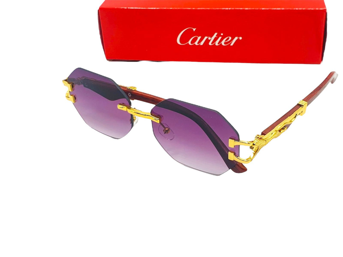 Cartier-Inspired Luxury Rimless Sunglasses