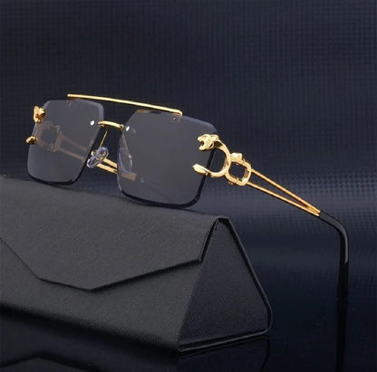 Luxury Rimless Geometric Sunglasses