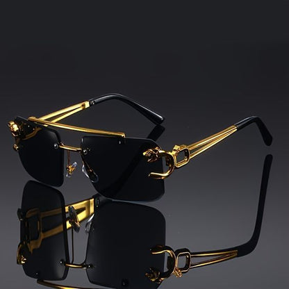 Luxury Rimless Geometric Sunglasses