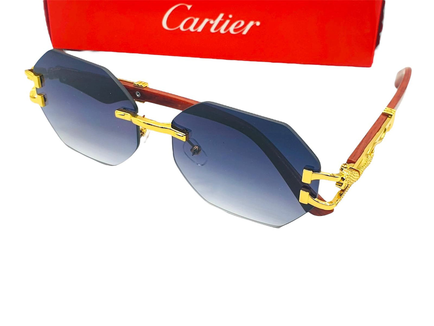 Cartier-Inspired Luxury Rimless Sunglasses