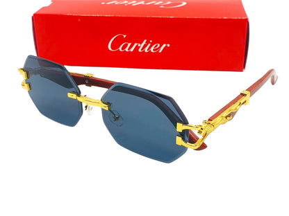Cartier-Inspired Luxury Rimless Sunglasses