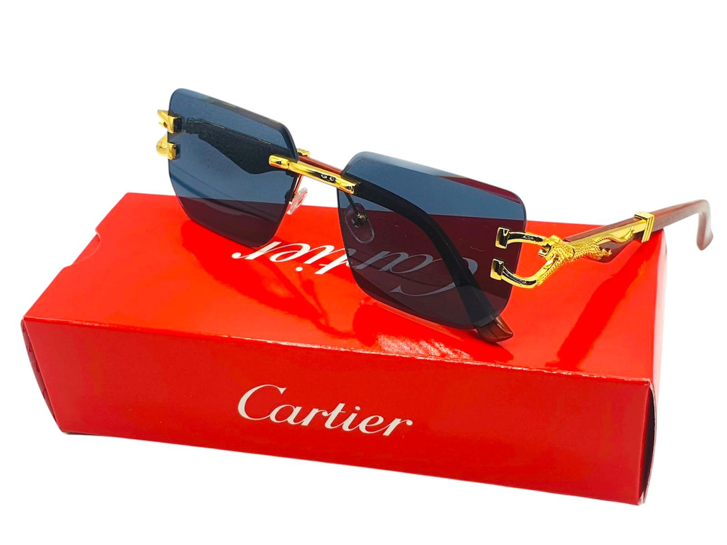 Cartier-Inspired Luxury Rimless Sunglasses