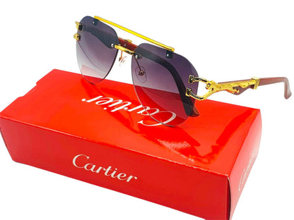 Cartier-Inspired Luxury Rimless Sunglasses